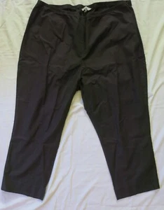 Zozo Dark Gray Phantom Cropped Pants Side Zip Rayon Cotton Stretch Plus 24W - Picture 1 of 9