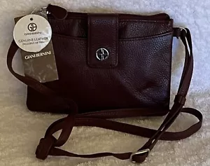 Giani Bernini Soft Core L79956 Womens Wine Leather Mini Accordion Crossbody - Picture 1 of 2