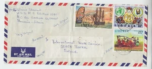 Liberia # 609, 651, C198 Cover to Finland Antique Auto WHO Ship Figurehead - Picture 1 of 2