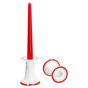 2x Kerzenhalter Weihnachtstraum Höhe 10,7cm Stabkerzen-ständer Weihnachten rot - Bild 1 von 5