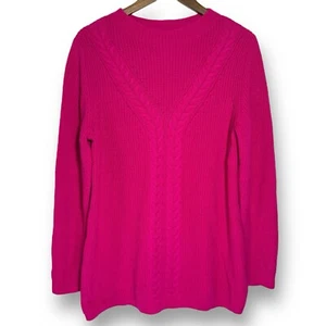 Talbots Sweater Size XL Lambswool Stretch Cable Knit Pink Pullover - Picture 1 of 6