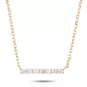 Collar de barra de diamantes de oro amarillo de 14 K de 0,10 quilates - Imagen 1 de 4
