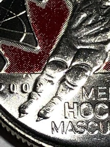 RARO! Moneda de 2 centavos de hockey para hombre 2009 color elevado Canadá cuarto circulado - Imagen 1 de 4