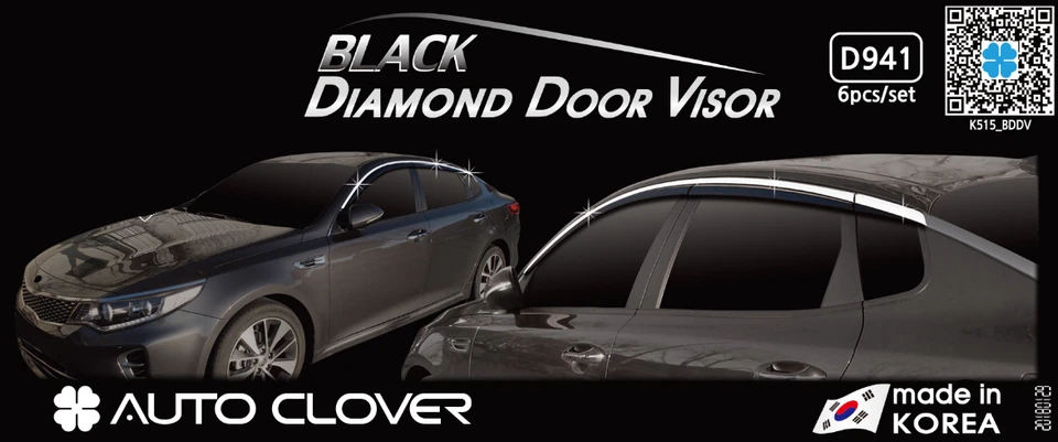 Visera de puerta premium protector de ventilación de lluvia ventana 6 piezas D941 para Kia Optima 2016~2020 Foto 1 de 4