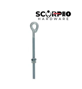 Eye Bolt Welded Full Thread with Nut & Washer Galvanised - Picture 1 of 11