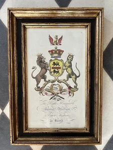 Antica incisione di Marsham Armorial, XVIII secolo - Foto 1 di 6