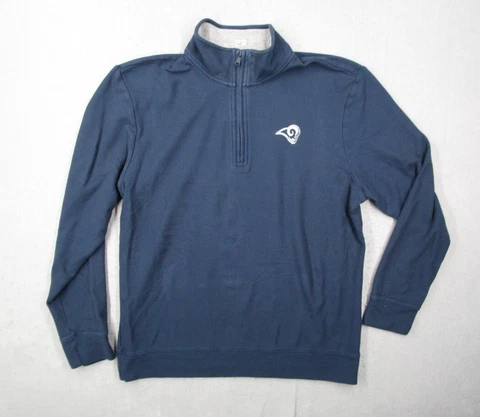Los Angeles Rams Sweater Mens Large Gray Vineyard Vines 1/4 Zip Pullover Pima Cover