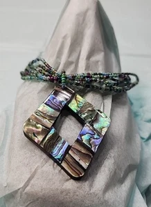 Handmade Jewelry Necklace Multicolor Greens Blues Purple - Picture 1 of 9