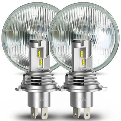 Pair 7" Inch Round LED Headlights Halo For Alfa Romeo Spider 1988-1994 Plymouth - Image 1 of 4