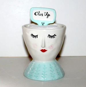 Lori Siebert Face Lifts head planter and tag Studio M ceramic Chin Up small - Picture 1 of 11