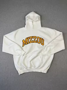 Vintage University Of Missouri Tigers Hoodie Mens L White Mizzou Jansport - Picture 1 of 11
