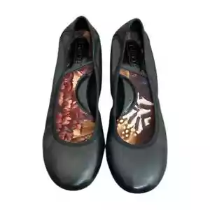 Ballerines noires Born femme taille 8,5 cuir large à enfiler bout rond classique - Photo 1 sur 10