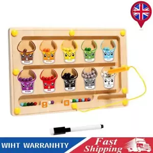 2 in 1 Wooden Magnetic Color & Number Maze Drawing Board Montessori Toys - Picture 1 of 10