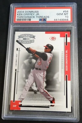 #56 2004 KEN GRIFFEY JR. DONRUSS THROWBACK THREADS #56 PSA 10 POP 3  - Image 1 of 2