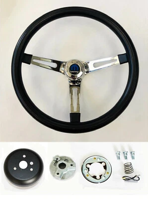 1970-87 Dodge Ram D100 D200 D300 Pick Up 2WD Truck Black Steering Wheel 14 1/2"  - Image 1 of 4