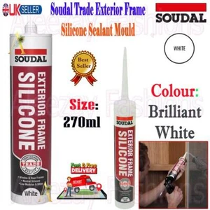 Soudal Trade Exterior Window Door Frame Silicone Sealant Cartridge White - 270ml - Picture 1 of 9