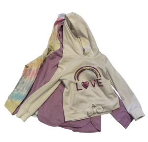 Lot of 3 Girls Hoodie/Sweatshirts /  Size 5 & 6/ Tie Dye - Rainbow - Unicorn - Picture 1 of 8