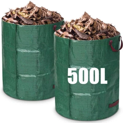 2X 500L XXL Gartenabfallsack Liter doppelte Nähte Gartensack Laubsack Rasensack - Bild 1 von 4