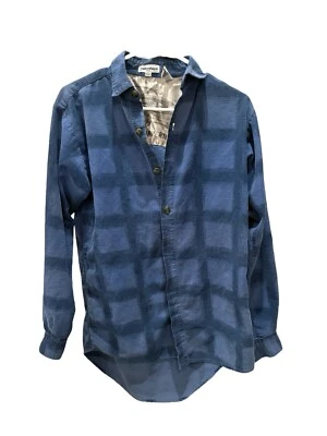 Saturday’s Flannel Shirt Mens Small Blue Plaid Button Up - Image 1 of 4