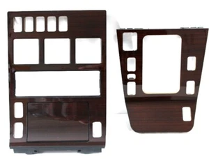 Mercedes Benz W140 Mittelkonsole ZEBRANO DUNKEL  HOLZ 2 TEILIG NEU NR.205 - Picture 1 of 2