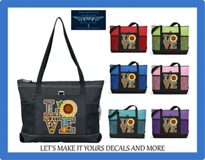 SONNENBLUME LIEBE HERBST LOGO INDIVIDUELLE BEUTELTASCHE HANDTASCHE SPORT FITNESS SCHULE WICKELTASCHE REISSVERSCHLÜSSE - Bild 1 von 6