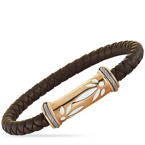 Charriol Edelstahl Rose PVD Braun Kautschuk Armreif Armband Größe Small 04-... - Bild 1 von 4