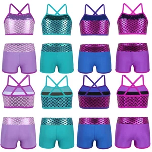 Bikini Set Girls Tankini Sequin Scales Pattern Swimsuit Swimwear - Picture 1 of 46