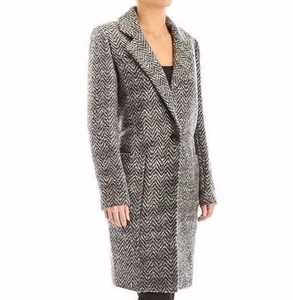 $495 NWT ZAC POSEN Sz10 GISELLE WOOL COAT HERRINGBONE MOONSTONE - Picture 1 of 3