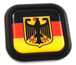 German Eagle Flag Square Black rim Emblem Car 3D Decal Badge Bumper sticker 2" - Imagen 1 de 7