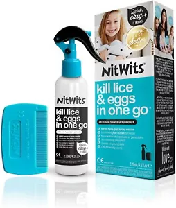 NitWits All-In-One Head Lice Treatment Spray, Kills Nits & Eggs, Includes Lice S - Picture 1 of 7