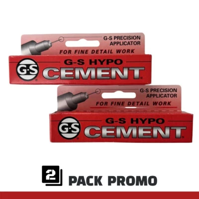 2-PACK: G-S Hypo Cement Adhesive for Plastic, Fibers, Stones, Pearls, Ceramics