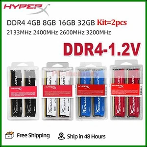 HyperX FURY DDR4 8GB 16GB 2133 2400 2666 3200 Desktop RAM Memory DIMM 288pin Lot - Picture 1 of 8