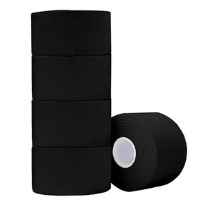 (5 Pack) Black Athletic Sports Tape, Very Strong Adhesive and Hypoallergenic NEW - Picture 1 of 8