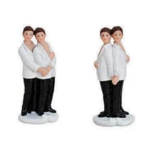 Paar 9 cm Dekofigur Hochzeit Tischdeko Tortenfigur Geldgeschenk Homo - Bild 1 von 3
