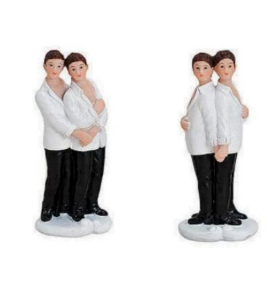 Paar 9 cm Dekofigur Hochzeit Tischdeko Tortenfigur Geldgeschenk Homo - Bild 1 von 1