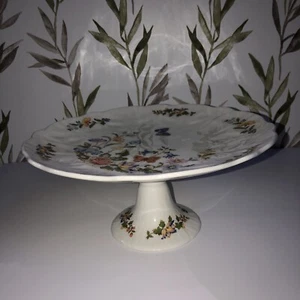 Vtg Aynsley Fine English Bone China Cottage Garden Portrayal Pedestal Cake Stand - Picture 1 of 4