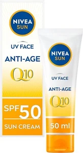 NIVEA Sun UV Crema Facial Antiedad FPS 50 (50 ml), Q10 Crema Solar Protege Contra - Imagen 1 de 7