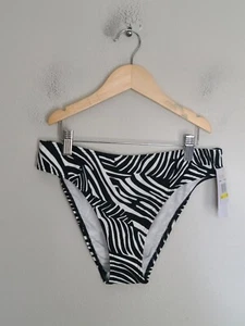 Michealkors Women’s Swimsuit Bottoms Medium Rise Black/ White Animal Print M - Picture 1 of 5