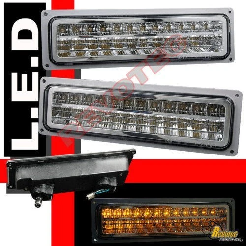 88-98 Chevy GMC C/K Silverado Tahoe Sierra Suburban Chrome LED Bumper Lights - Image 1 of 1
