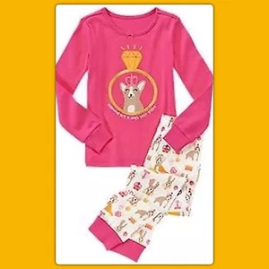 NWT Girls 4 Gymboree “DIAMOND DOG” Pink COTTON GYMMIES sleepwear PJs Pajamas 2pc - Picture 1 of 2