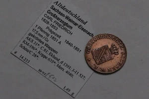π§ π©πͺ GERMANY SAXONY 1 PFENNIG 1851 A SHARP DETAILS B79 #W106 - Picture 1 of 3