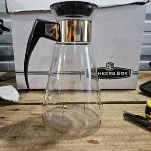 Vintage Pyrex Corning Atomic Star Burst Coffee Pot Carafe 4 Cup Heat Proof Glass - Picture 1 of 7