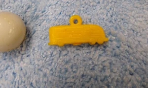 vintage Cracker Jack charm prize Plastic Yellow Bus - Picture 1 of 2