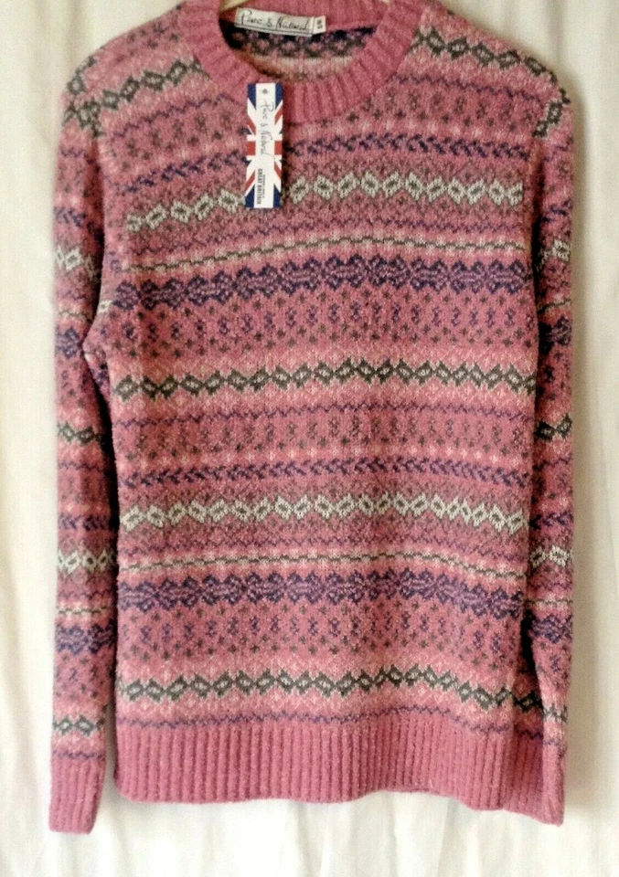 NEW LADIES FAIR ISLE NORDIC PATTERN KNITTED ACRYLIC WINTER JUMPER *10 COLOURS* - Image 1 of 1