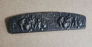 Hand Comb with silver holder with motif in relief - Picture 1 of 5