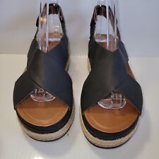 Naturalizer Baya Women's Black Platform Faux Leather Slingback Sandals Size 5.5