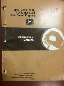 John Deere 3029, 4039, 6059, 4045 und 6068 OEM Diesel Motor Betriebsanleitung - Bild 1 von 4