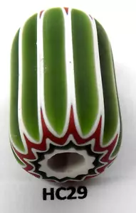 Centro de mesa verde sandía a rayas Chevron African Trade Bead HC29 BG 66 - Imagen 1 de 2
