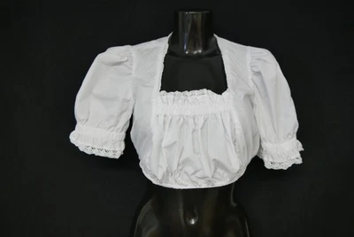 Gr.40 Dirndlbluse weiß Bluse für Dirndl Isar Trachten mit Spitze B11192 - Bild 1 von 4
