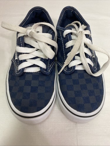 VANS Atwood Tonal Check Vestito Blu Scarpa Giovani Ragazzi Ragazze Bambini Taglia 1.0 UK13.5
